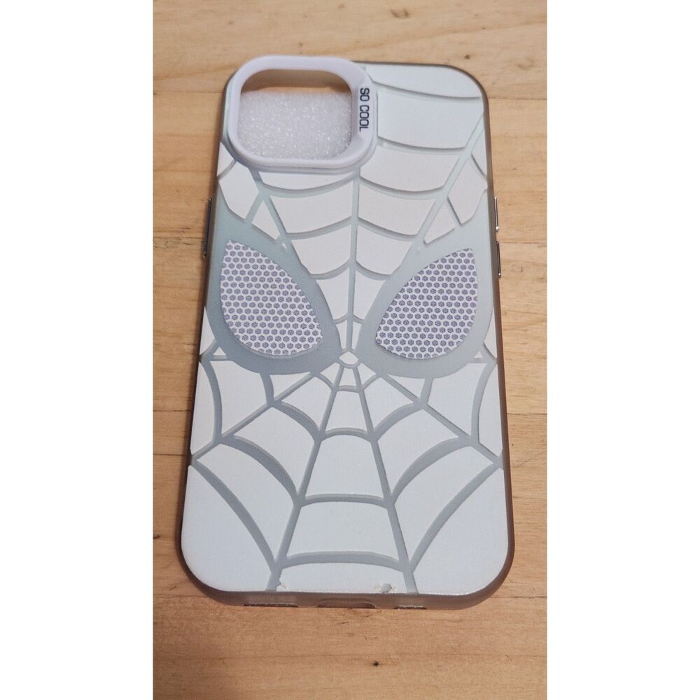 Cool White Anime Movies Spider IPhone 15 Case, Spiderman Web Teen Girls and Boys